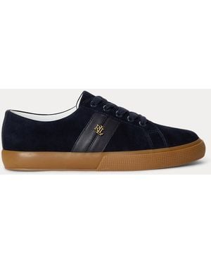Ralph Lauren Janson Ii Suede & Nappa Leather Sneaker - Blue