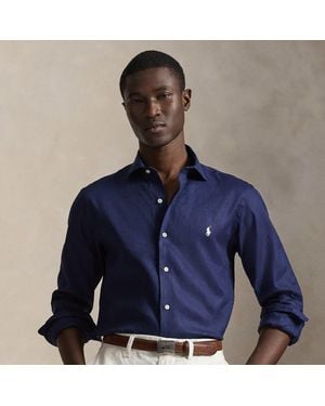 Polo Ralph Lauren Custom Fit Linen-Blend Shirt - Blue