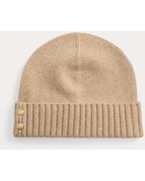Ralph Lauren Button-Trim Knit Beanie - Brown