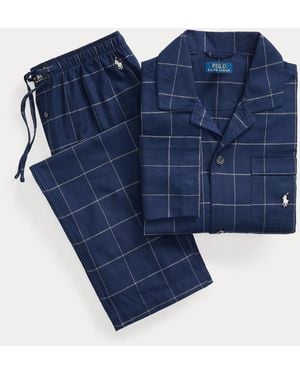 Polo Ralph Lauren Plaid Flannel Sleep Set - Blue