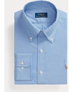 Polo Ralph Lauren Custom Fit Striped Pinpoint Oxford Shirt - Blue