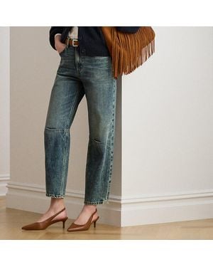Ralph Lauren Jeans De Tiro Alto Con Pernera Ancha - Azul