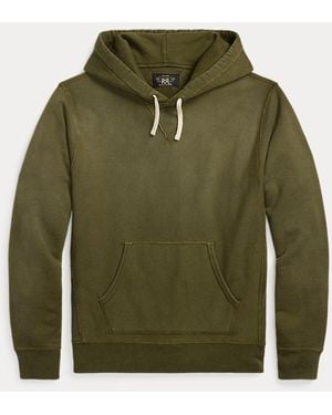RRL Felpa con cappuccio tinta in capo - Verde