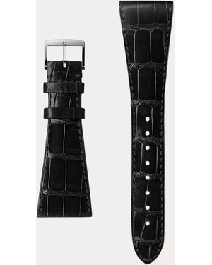 Ralph Lauren Rl867 32 Mm Alligatorleren Horlogebandje - Zwart
