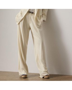 Ralph Lauren Jody Striped Wool Trouser - Natural
