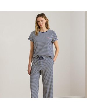 Ralph Lauren Pijama De Punto De Mezcla De Algodón - Azul