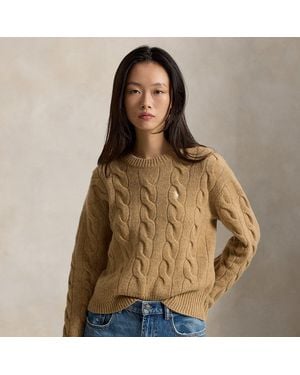 Polo Ralph Lauren Woll-Kaschmir-Pullover Mit Zopfmuster - Braun