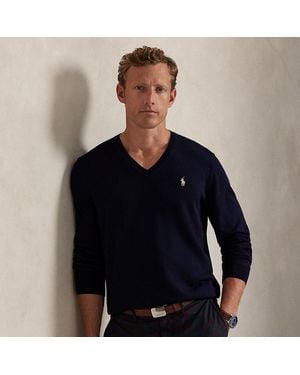 Ralph Lauren Pull Performance À Col En V - Bleu