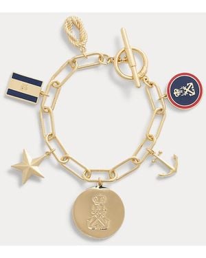Ralph Lauren Vergulde Messing-Emaille Bedelarmband - Metallic