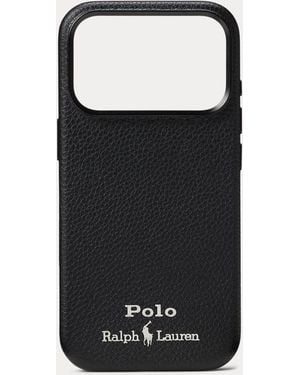 Ralph Lauren Leather Magsafe Iphone 17 Pro Case - Black