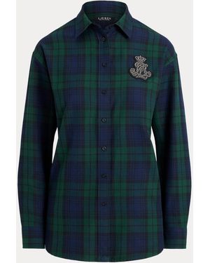 Ralph Lauren Camisa Con Parche Y Cuadros Watch - Azul