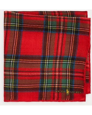 Polo Ralph Lauren Plaid Wool Pocket Square - Red
