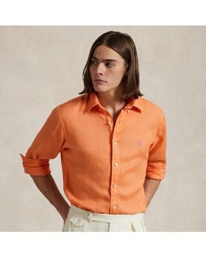 Polo Ralph Lauren Camisa Slim Fit De Lino - Naranja