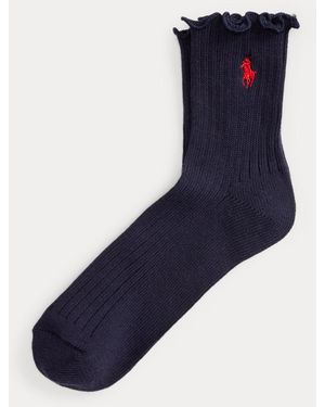 Ralph Lauren Ruffled-Cuff Ankle Socks - Blue