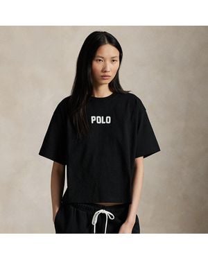 Ralph Lauren Logo Cotton Jersey Crewneck Tee - Black