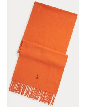 Polo Ralph Lauren Fransenschal Aus Schurwolle - Orange