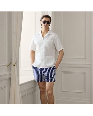 Ralph Lauren 11.5 Cm Amalfi Striped Swimming Trunks - White