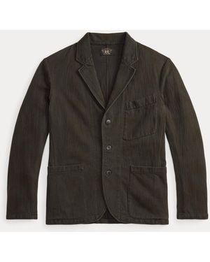 RRL Knitted Herringbone Twill Blazer - Black