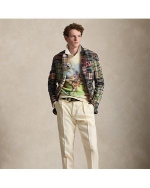 Polo Ralph Lauren Pleated Linen Suit Trouser - Blue