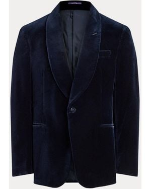 Ralph Lauren Gregory Hand-Tailored Velvet Jacket - Blue