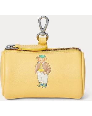 Polo Ralph Lauren Polo Bear Leather Cylinder Coin Pouch - Metallic