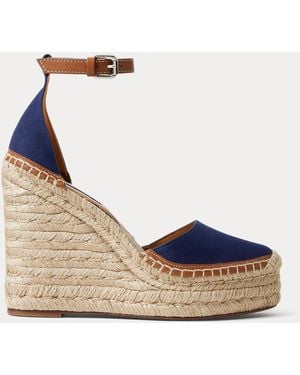Ralph Lauren Parson 110 Mm Canvas Espadrille - Blue