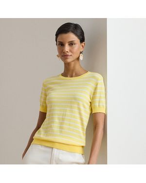 Ralph Lauren Striped Cotton Short-Sleeve Jumper - Yellow