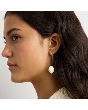 Ralph Lauren Plated Faux-Pearl Threader Earrings - White