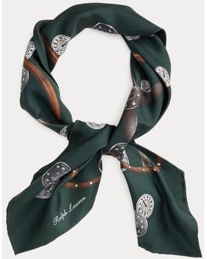 Ralph Lauren Foulard in twill di seta stampato - Verde