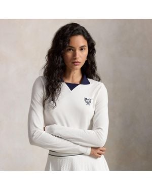 Ralph Lauren Us Open Slim Fit Long-Sleeve Polo Shirt - White