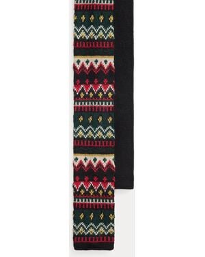 Ralph Lauren Fair Isle Knit Wool Tie - Black