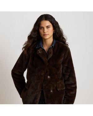 Ralph Lauren Faux-Fur Coat - Black