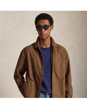 Polo Ralph Lauren Relaxed Oxford Overhemd Met Rits - Bruin