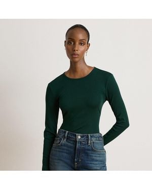 Ralph Lauren Stretch Cotton Long-Sleeve Tee - Green
