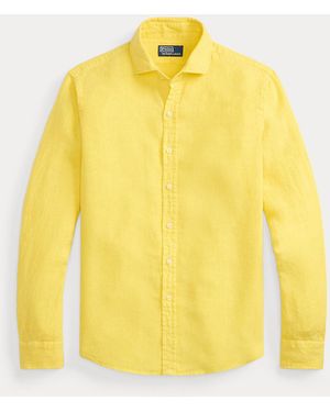 Ralph Lauren Classic Fit Slub Linen Shirt - Yellow