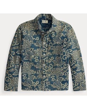 RRL Print Woven Overshirt - Green