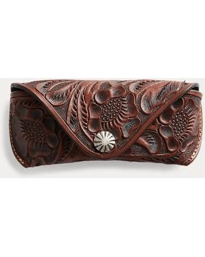 Ralph Lauren Hand-tooled Leather Eyeglass Case - Brown