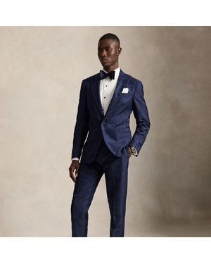 Polo Ralph Lauren Tailored Jacquard Tuxedo Trousers - Blue