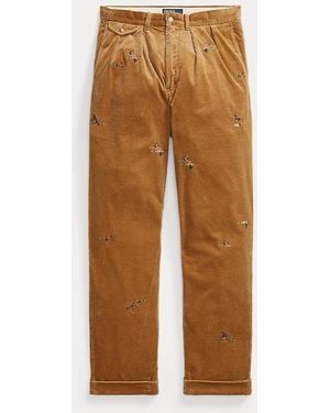 Polo Ralph Lauren Whitman Relaxed Fit Embroidered Trouser - Brown