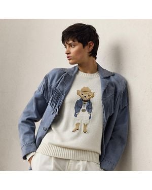 Ralph Lauren Maglia Hamptons Spring Polo Bear in seta - Blu