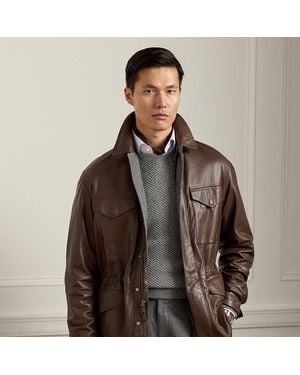 Ralph Lauren Ripley Leather Four-Pocket Jacket - Brown