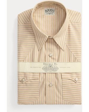 RRL Slim Fit Striped Western Shirt - Natural