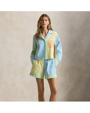 Polo Ralph Lauren Pigiama corto in seersucker a righe - Blu