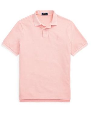 Polo Ralph Lauren Custom Slim Mineral-dyed Mesh Polo Shirt - Pink