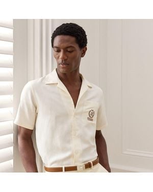 Ralph Lauren Wimbledon Silk-Linen Camp Shirt - Natural