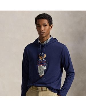 Ralph Lauren Jersey T-Shirt Met Capuchon En Polo Bear - Blauw