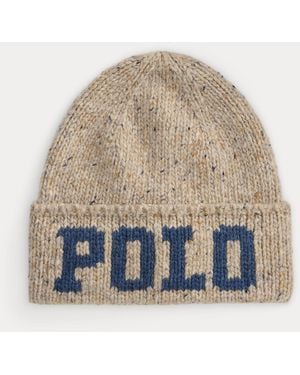 Ralph Lauren Intarsia-Knit Merino-Wool-Blend Beanie - Natural