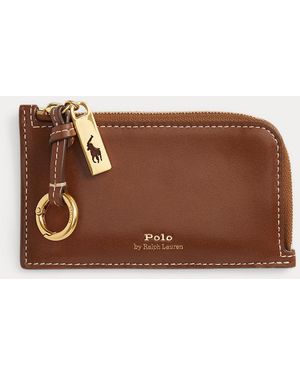 Polo Ralph Lauren Polo Id Leather Zip Card Case - Brown
