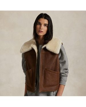 Polo Ralph Lauren Lammy Bodywarmer Met Rits - Bruin