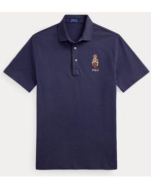 Polo Ralph Lauren Custom-Slim-Fit Poloshirt Mit Polo Bear - Blau